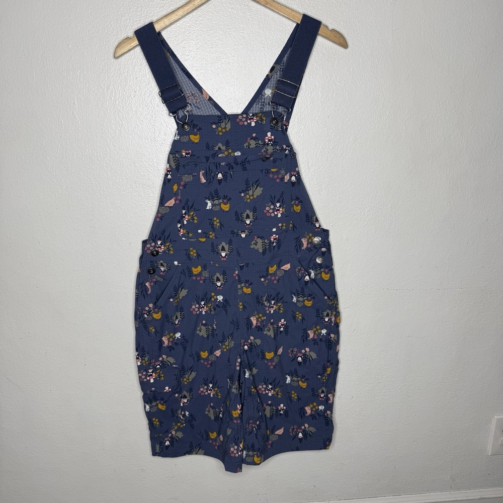 Duluth Trading Co Heirloom Gardening Shorts Overalls Garden Gnome Women's Small